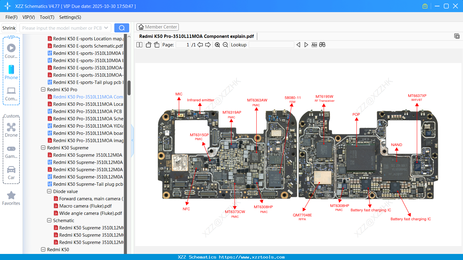 Xiaomi Redmi K50 Pro-3510L11MOA Component Explain